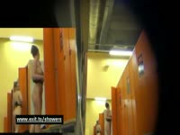 Naughty voyeur cam addict hides camera in locker room and captures barely legal teen naked
